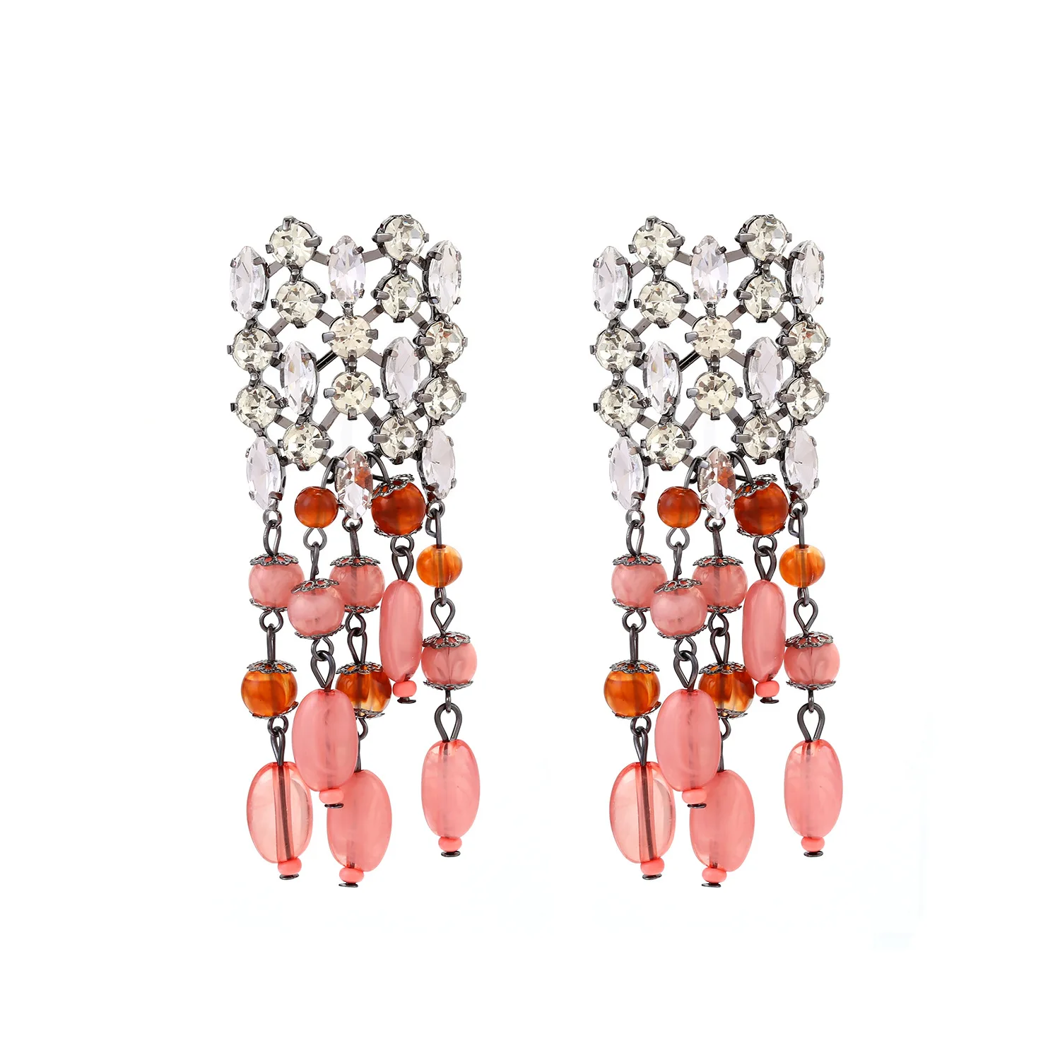 DIGADAGU Alloy Rhinestone Tassel Dangle Earrings New Luxury Vintage Earrings Women Daily Jewelry Accessories ZAA view 2