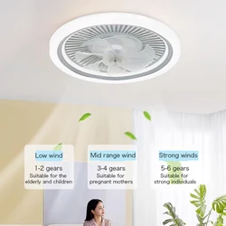 New Nordic Style Ceiling Fan Light, Living Room, Dining Room, Bedroom Circular LED Energy-Saving Ceiling Light With Fan