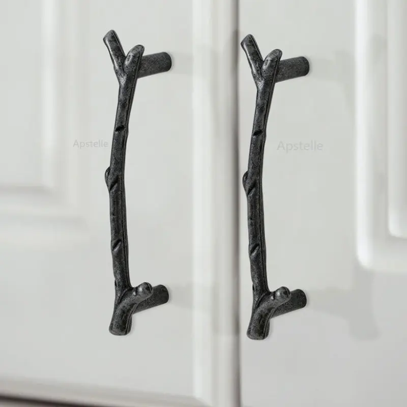 Single Hole/96mm/128mm Furniture Drawer Dresser Cabinet Door Handles Kitchen Sliver Black Zinc Alloy Vintage Style Pull Knobs