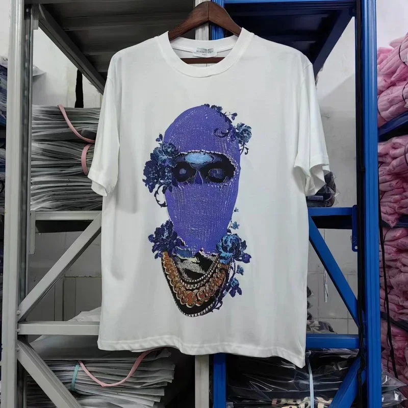 Good Quality Cotton IH NOM UH NIT T Shirt The Back Letter Masked Printing Men Woman Casual Hip Hop Loose Top Tee