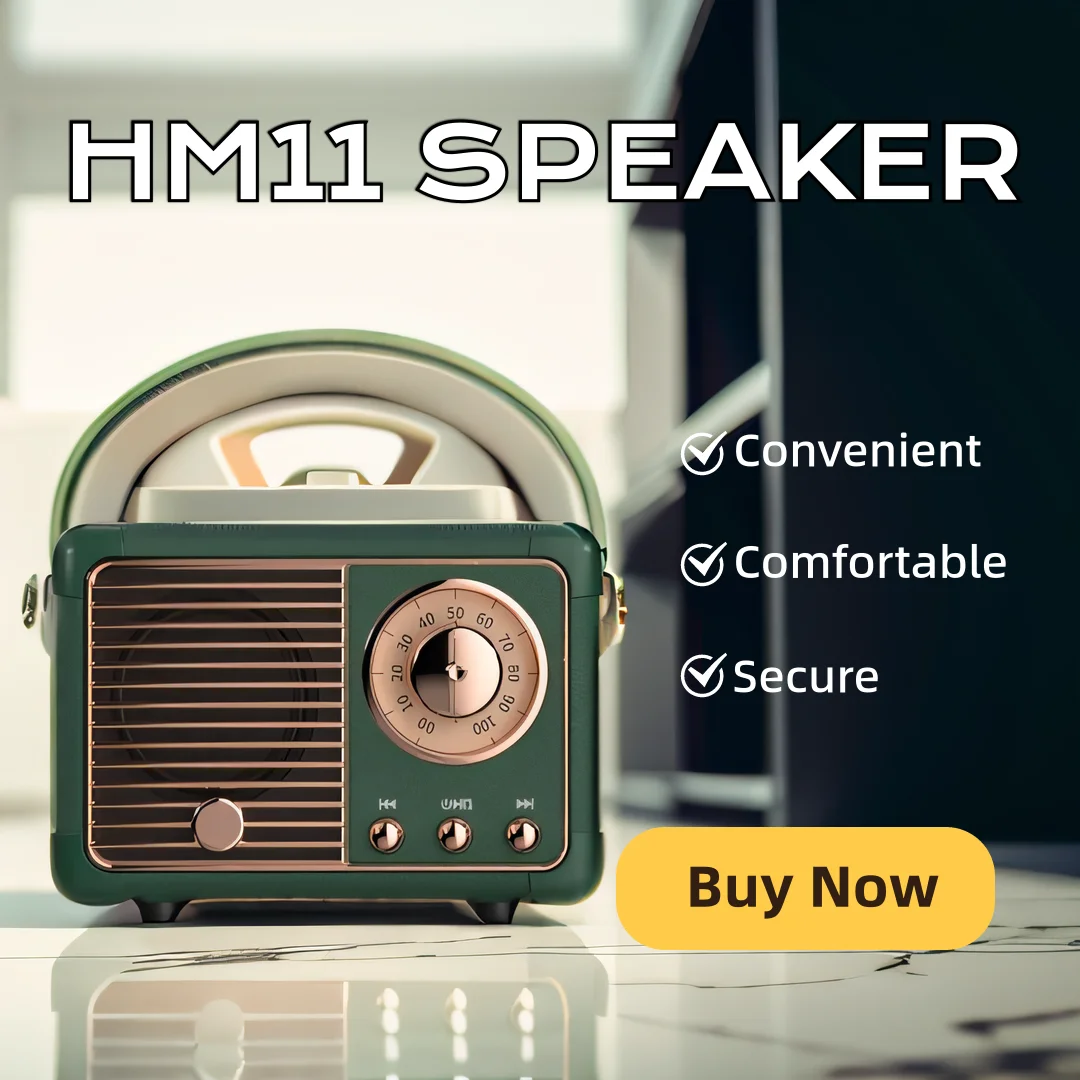 

HM11 New Arrival Bluetooth Wireless Speaker Vintage Music Box Protable Subwoofer Waterproof Loudspeaker 2024 Gift For Family