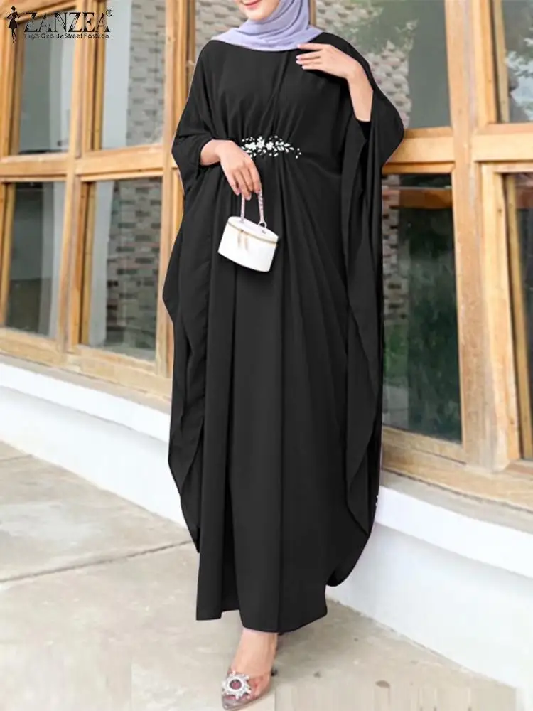 Autumn Muslim Long Dress Fashion Party Robe Eid Mubarek Abayas For Women Maxi Sundress 2024 ZANZEA IsIamic Hijab Vestidos Kaftan