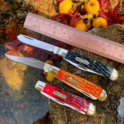 Watchman Knife Trapper Slip Joint Knife Folding Pocket Knife with Authentic horn handle scales