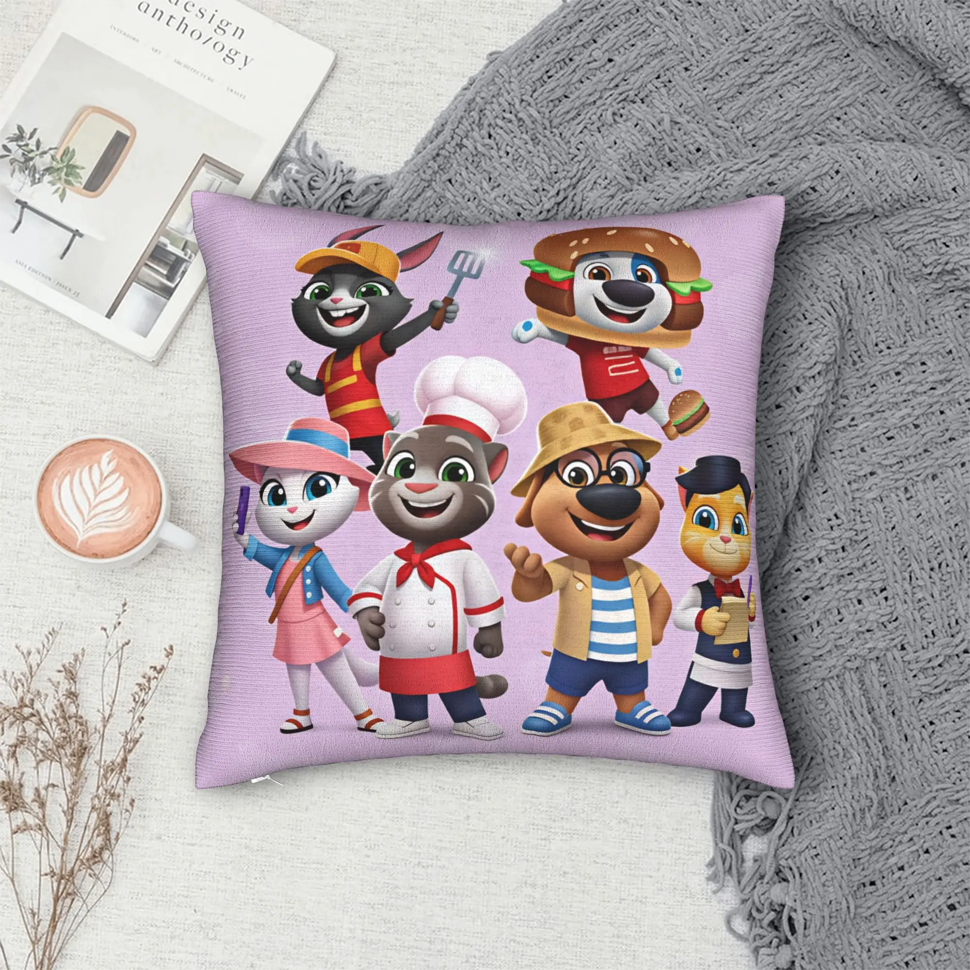 Game T-Talking T-Tom And F-Friends Pillow Cover  Soft Cushion Cover Morden Pillow Case For Couch Sofa Bedroom