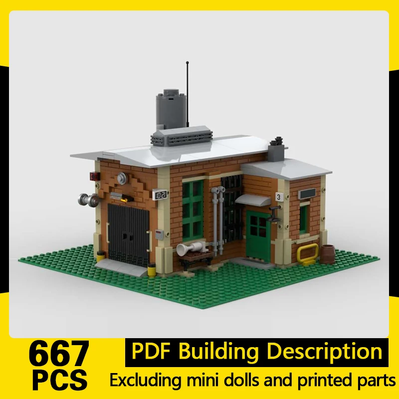 

City Street View Model MOC Building Bricks Small Repair Garage Modular Technology Gifts Holiday Assemble Children Toys Suit