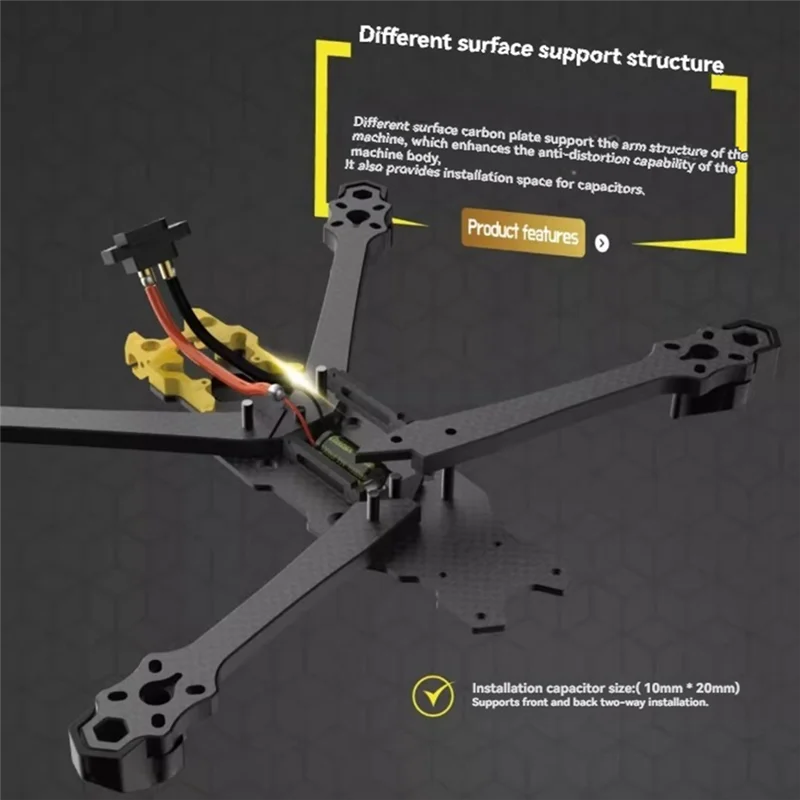 sunri-per-speedybee-mario-5-kit-telaio-kit-telaio-drone-in-fibra-di-carbonio-compatibile-con-dji-o3-air-uni-per-droni-rc-fpv-freestyle