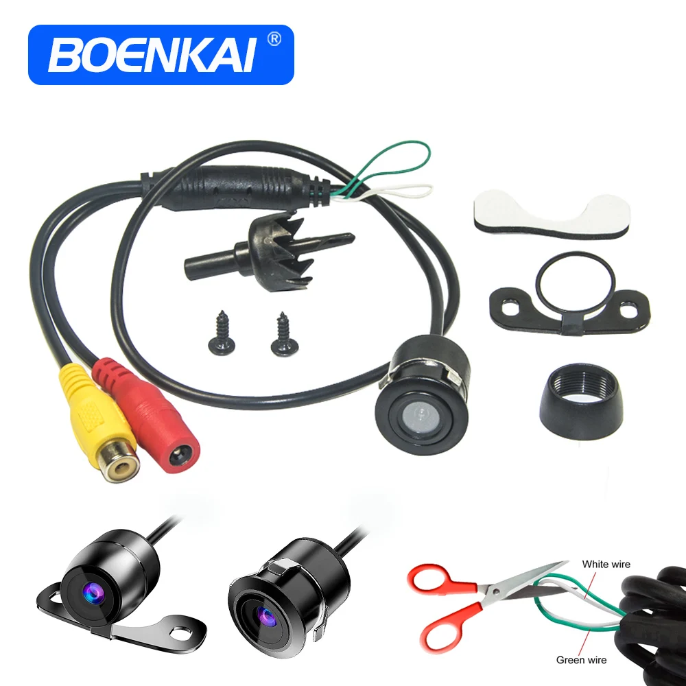 BOENKAI Universal HD Reverse Backup Camera Front Side Rear View Camera Blind Spot Parking Aid Butterfly With 18.5mm Flush Mounti