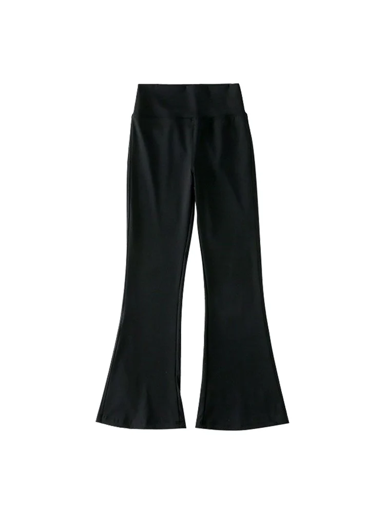 Children's micro flare sharkskin trousers for girls to wear outside in spring and autumn as a base layer; 9-inch pants