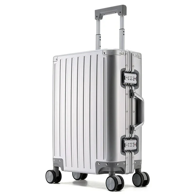 Bagage durable de grande capacité pour hommes et femmes, aluminium, bagage à main