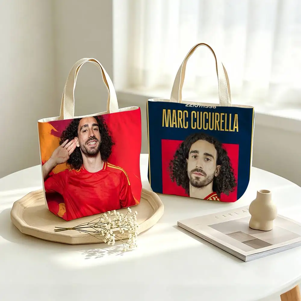 Football Defender Marc C-Cucurella Printed Canvas Tote Bag Shoulder Bag Commuter Mommy Shopping Bag