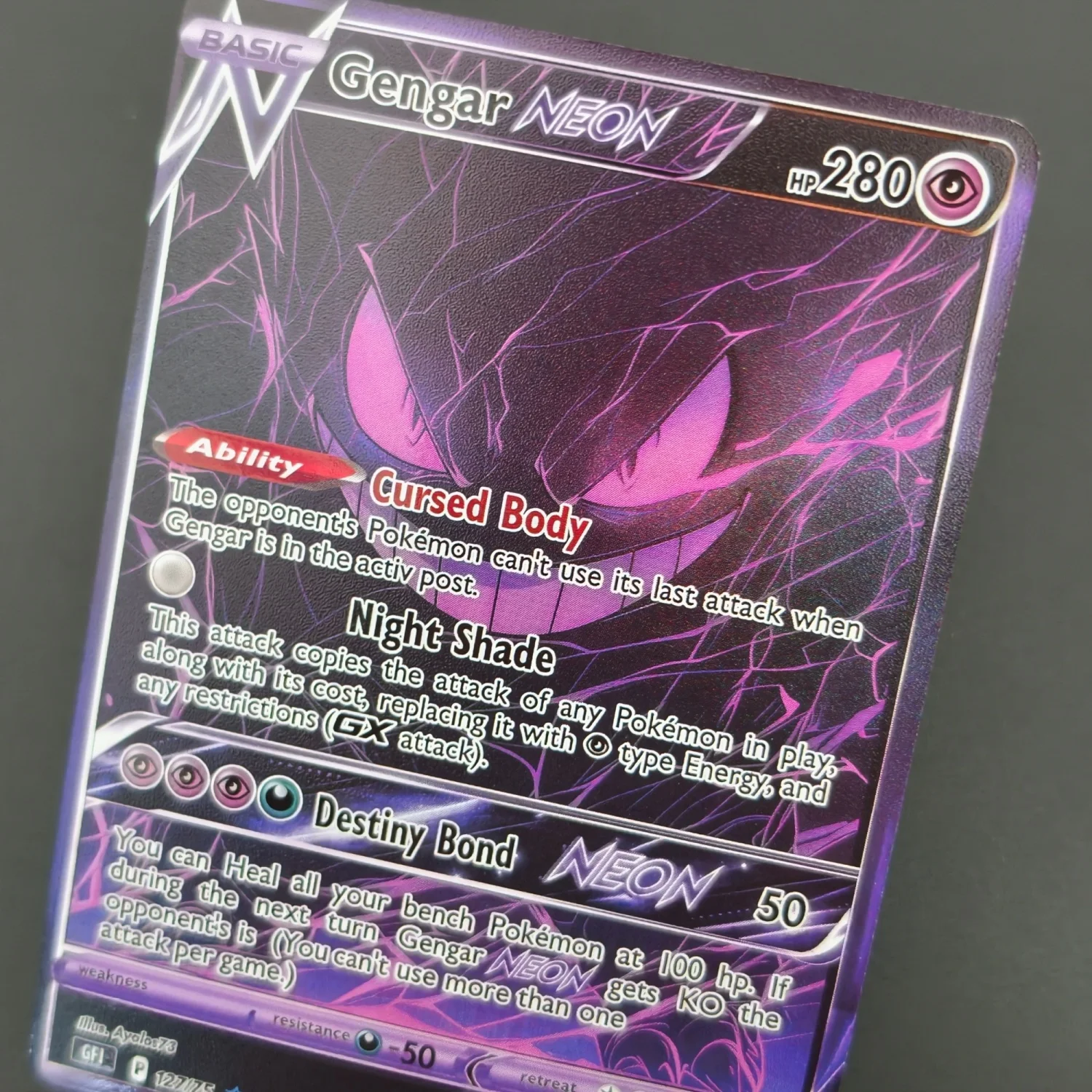 12 Stück Gengar V VMAX Mega EX DIY Holographische Folien-Textur-Karten, Perfekter Zustand Premium Anime-Sammelkarten – Detail 1