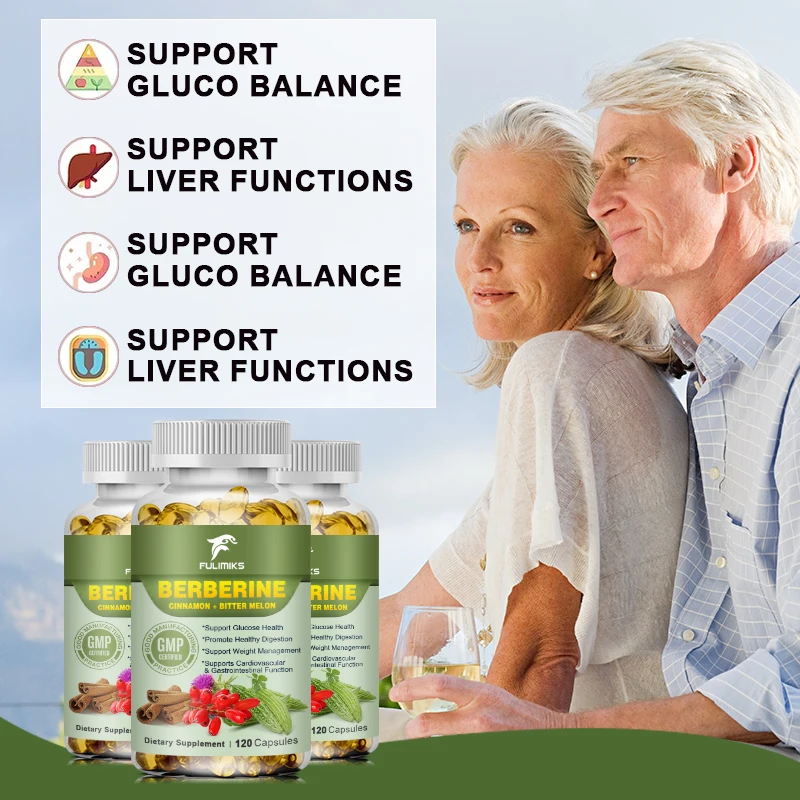 Berberine Capsules Ceylon Cinnamon Bitter Gourd Support a Healthy Immune System, Improve Heart Health and Glucose Health Diet