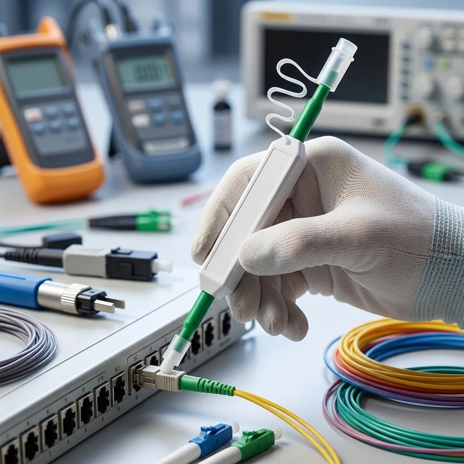 Measurement Fiber Cleaner Antistatic Resin Cleaning Pen Fiber for optic Optical Cleaner For Use With for sc ST Connectors
