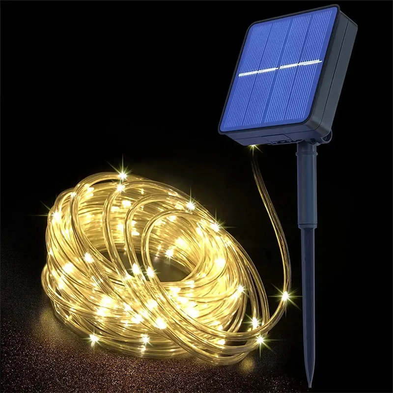 

Solar Tube Rope Led Fairy Light 300Led Outdoor Garden Christmas Decoration Xmas Wedding Garland Waterproof String Light Strip