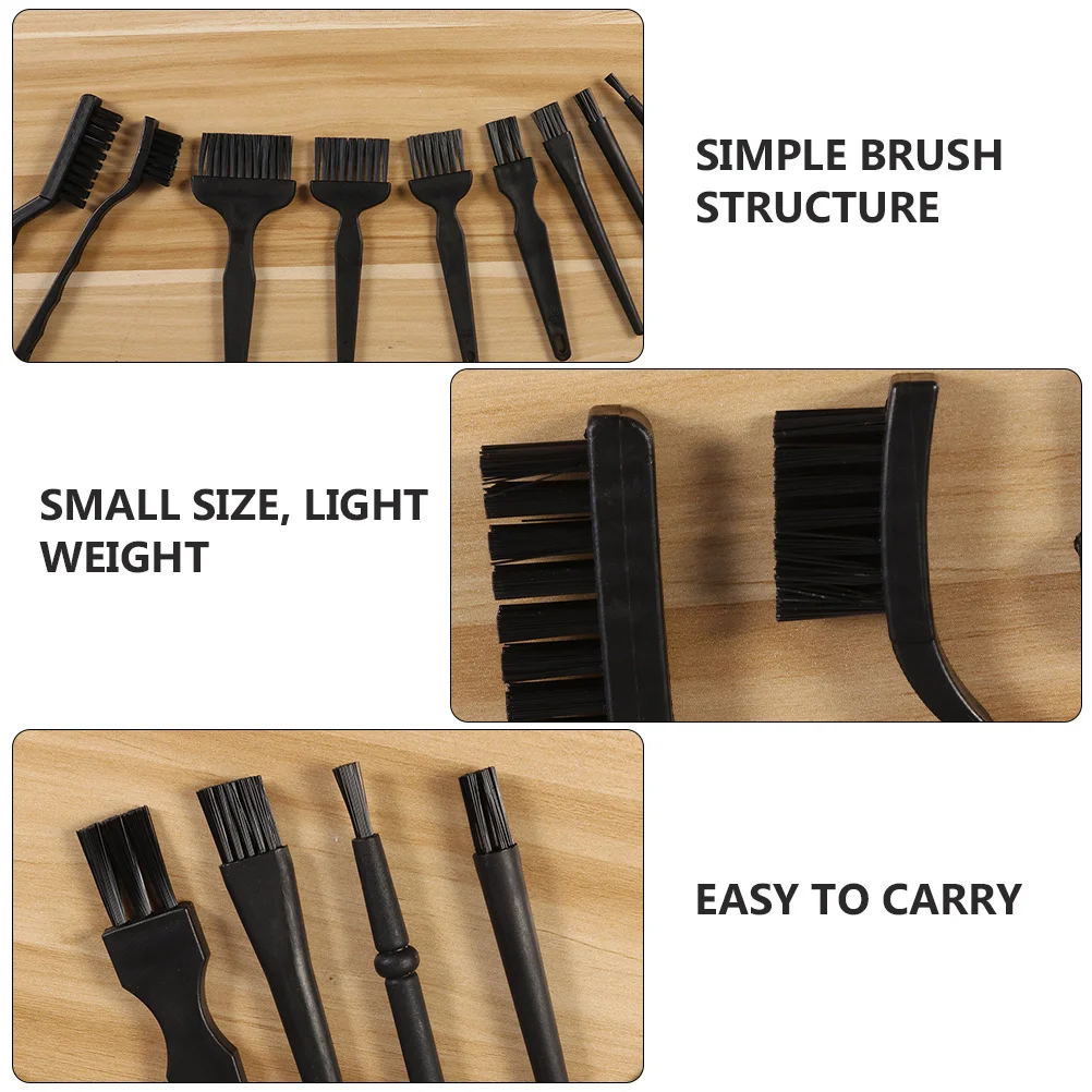 مجموعة فرش مضادة للكهرباء الساكنة مكونة من 11 قطعة من البلاستيك الفاخر صغيرة الحجم وخفيفة الوزن لتنظيف المساحات التي يصعب الوصول إلى لوحة مفاتيح وحدة المعالجة المركزية للهاتف