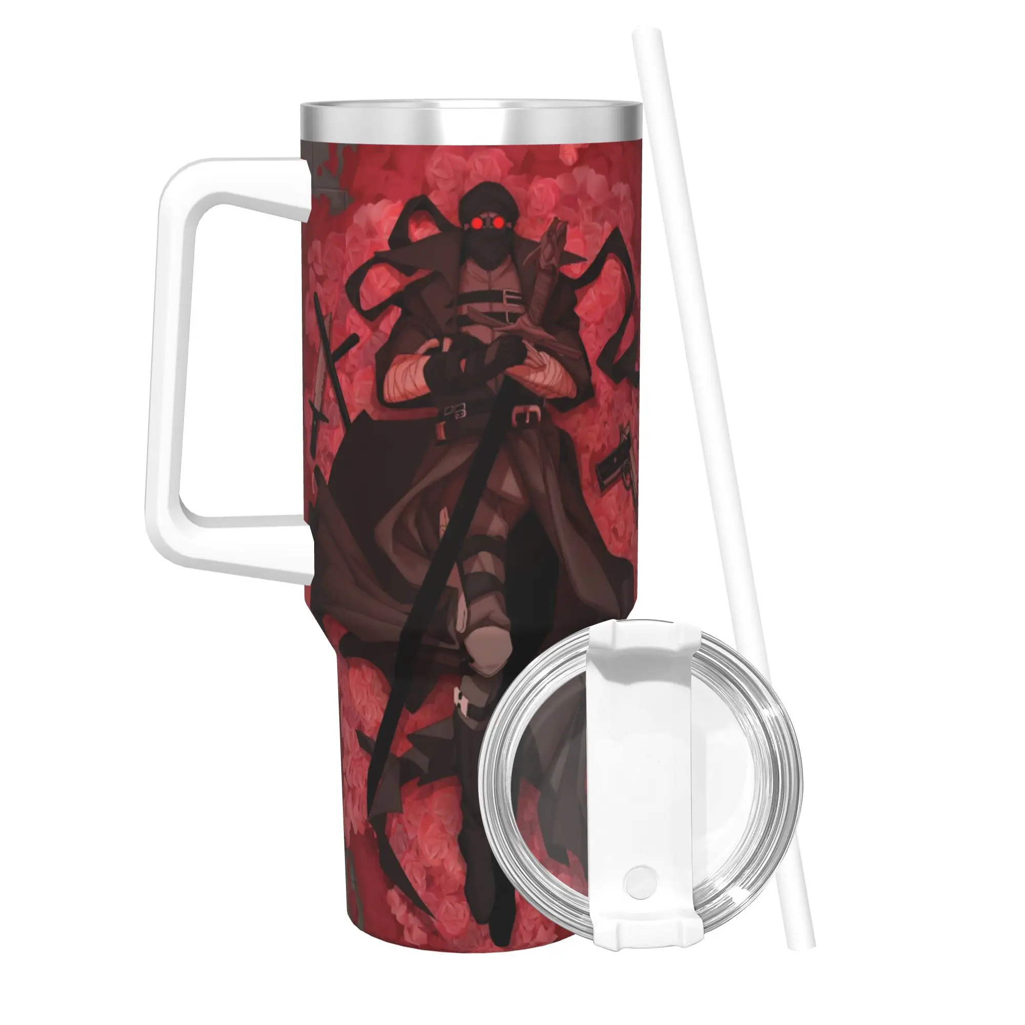 MADNESS COMBAT Hank Tumbler With Straw  Stainless Steel Tumblers Cup Double Wall Vacuum Insulated for Cold Or Hot 40oz