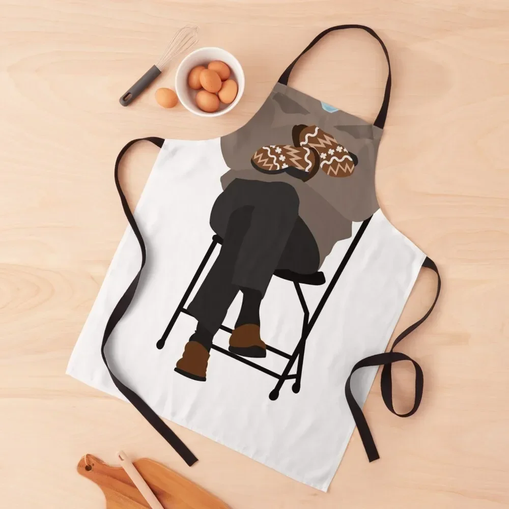 

Bernie Sanders Inauguration Mittens Chair Meme Apron Women's Dress Kitchen New 2022 Year Men gift Kitchen Accessories 2022 Apron