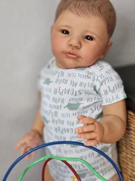 DLS 30inch Reborn Baby Doll Vito Painted Hair Huge Boy Version Already Finished Doll Standing Boy