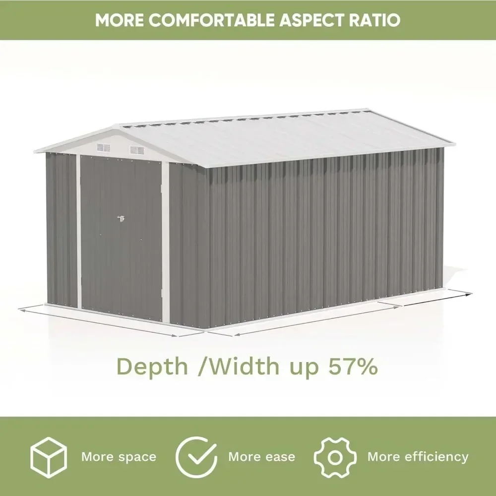 8' X 12' Outdoor Storage Shed,  Utility and Tool Storage for Garden, Backyard, Patio, Outside Use, Metal Storages Sheds