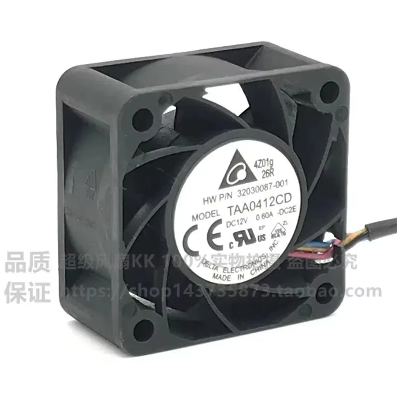 Original TAA0412CD 40 * 40 * 20MM 12V 0.60A 4CM 4-wire temperature controlled violent high speed server cooling fan