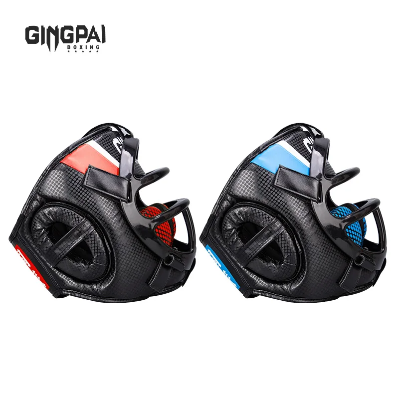 Muay Thai Kampf Taekwondo mit Maske Kinder/Erwachsene Kopfbedeckung Muay Sparring Ausrüstung Schutz Neuer Trainingskopf Kunst Boxhelm – Detail 2
