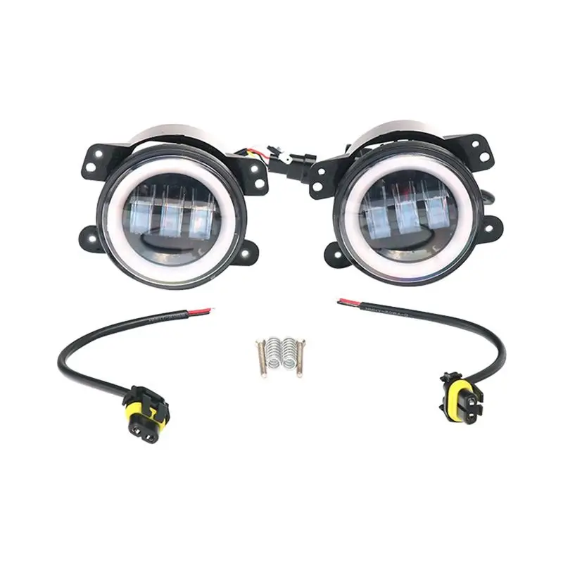 

ABHX-Fog Lights Assembly For Land Rover Range Rover Discovery 4 LR2 2010-2016 Angel Eye Head Light LED Daytime Running Light