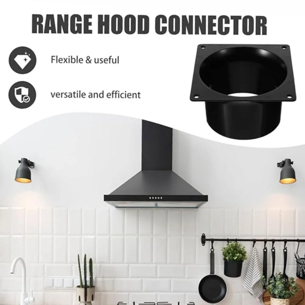 75/100/120/150mm Flange Connector Black Durable Air Ducting Connection Flange Straight Flange Pipe Fitting