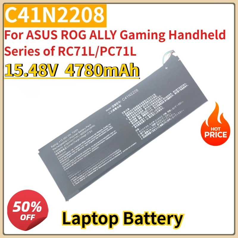 

New C41N2208 15.48V Battery For ASUS ROG ALLY Gaming Handheld series of RC71L/PC71L Expand high capacity of 74Wh mod upgrade
