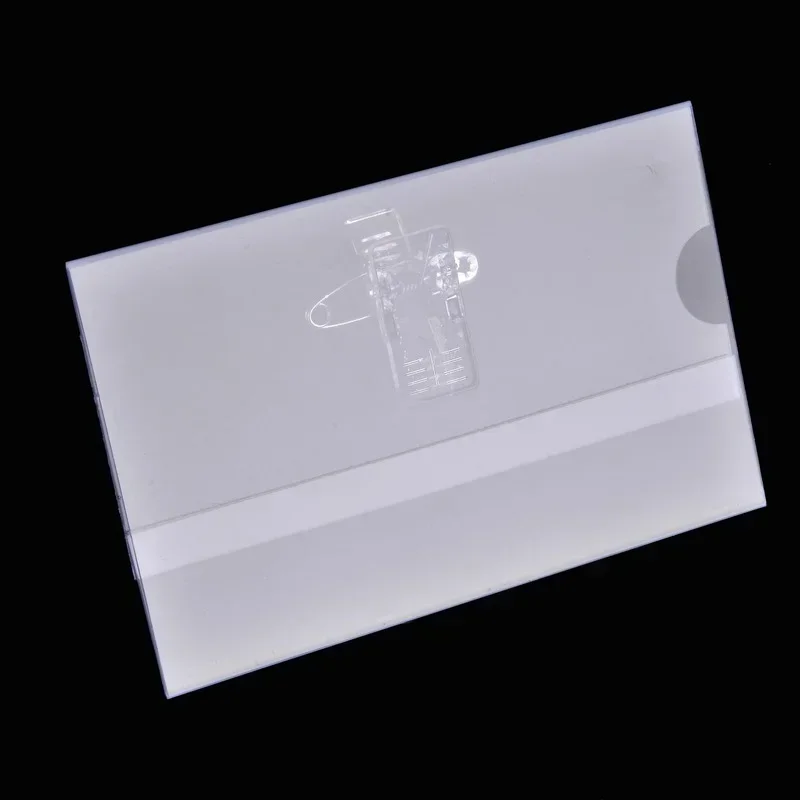 Waterproof Transparent Card Holder with Safety Pin Clip Anti-lost Card Protector for Business Bus Bank Credit Card Cover 9x5.5cm image 6