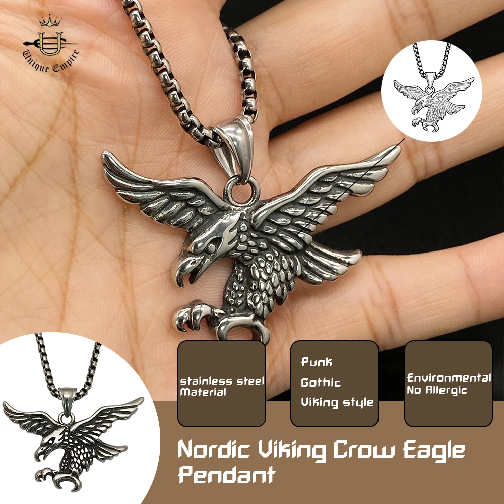 

Одина Ворон ожерелье для мужчин кулон ворона викингов с амулетом скандинавского орла из нержавеющей стали готические украшения аксессуар для пекинга идея подарка