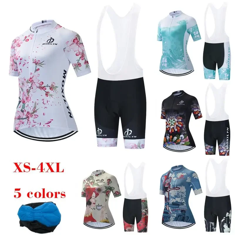 

Moxilyn Pro Brand Women Cycling Jersey Set Quick-Dry Mountain Bike Cycling Clothes Summer Anti-UV Cycling Bicycle Clothing