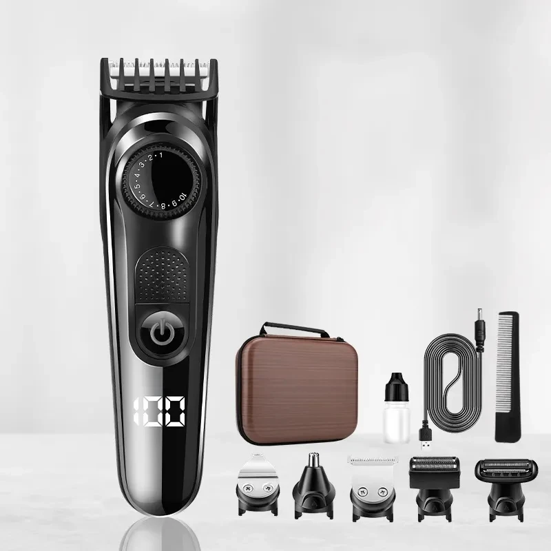 

Resuxi Black Professional Electric Cordless Men Grooming Kit Waterproof Beard Nose and Eye Hair Trimmer Usb Stainless Steel 5W