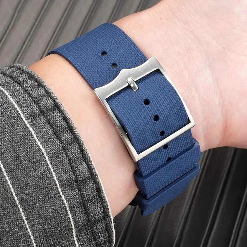 20 มม.21 มม.22 มม.กันน้ํา FKM นาฬิกาสําหรับ TUDOR สไตล์ Ranger Rolex Daytona Omega Fluororubber สายนาฬิกาสร้อยข้อมือผู้ชาย