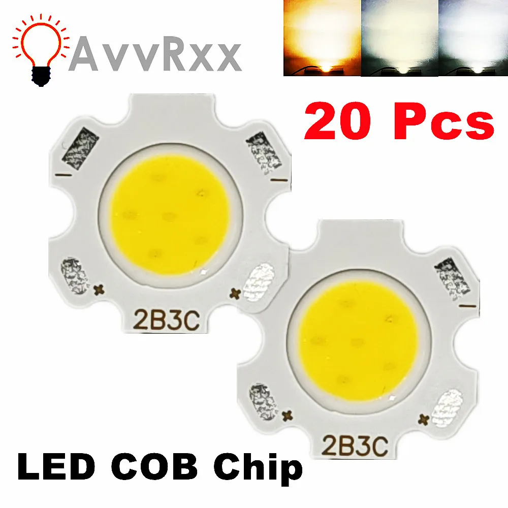 

20 Pcs LED Source Chip COB high-power lamp beads 3/5/7/10W 11mm luminous surface Light Bulb Light Lamp Spotlight Down light Lamp