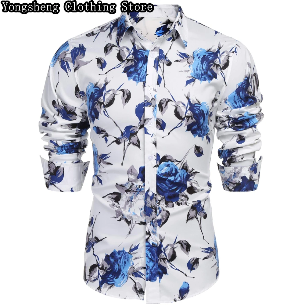 Men\'s Long Sleeve Shirt Hawaiian Shirt 3D Print Fashion Trendy Vacation Casual Men\'s Clothing Large Size Men\'s Clothes