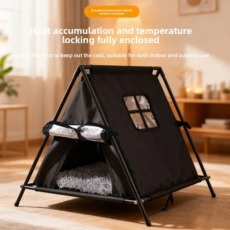 

Cold Proof Outdoor Cat Litter Winter Warm Windproof Waterproof Triangle Bracket Pet Litter Stray Pet Universal in All Seasons