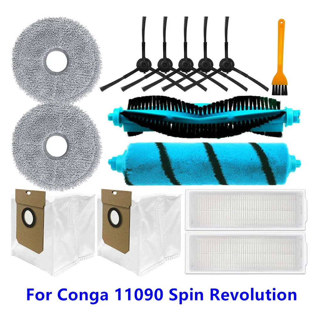 

Для Conga 11090 Spin Revolution, основная боковая щетка, фильтр НЕРА, Швабра, тканевые пылесборники Запчасти для робота-пылесоса