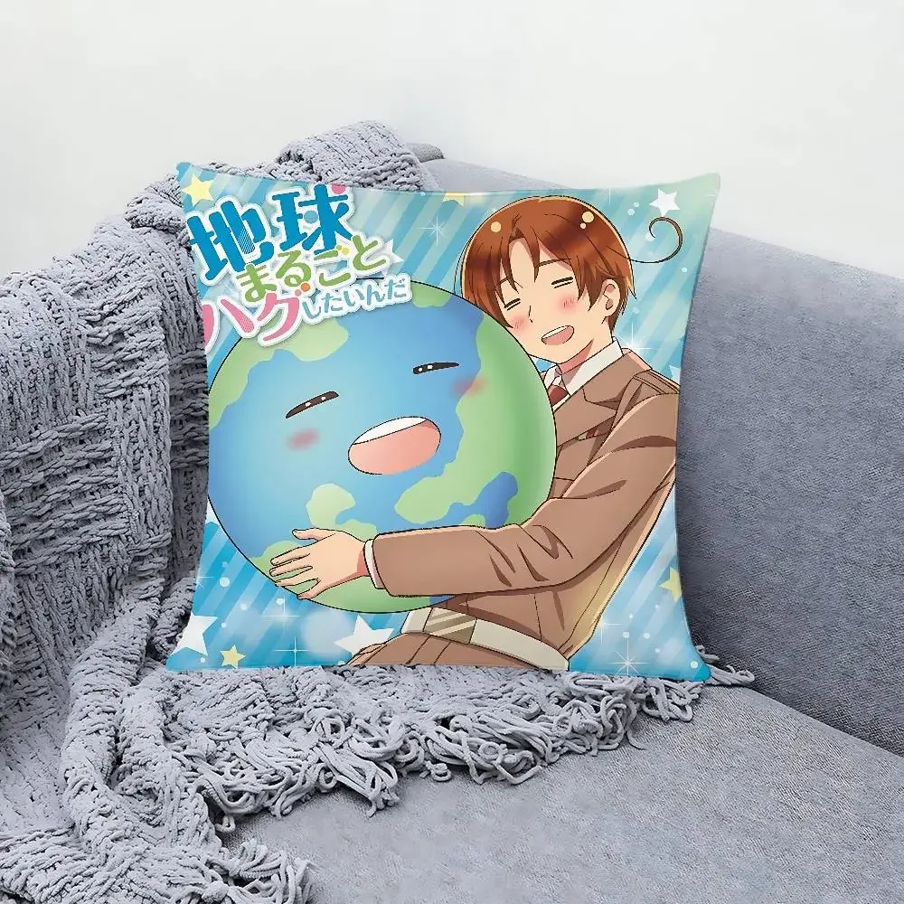 H-Hetalias A-Axis Pillow Case Sofa And Living Room Decorative Cushion Covers Dust-proof And Mite-proof Invisible Zipper