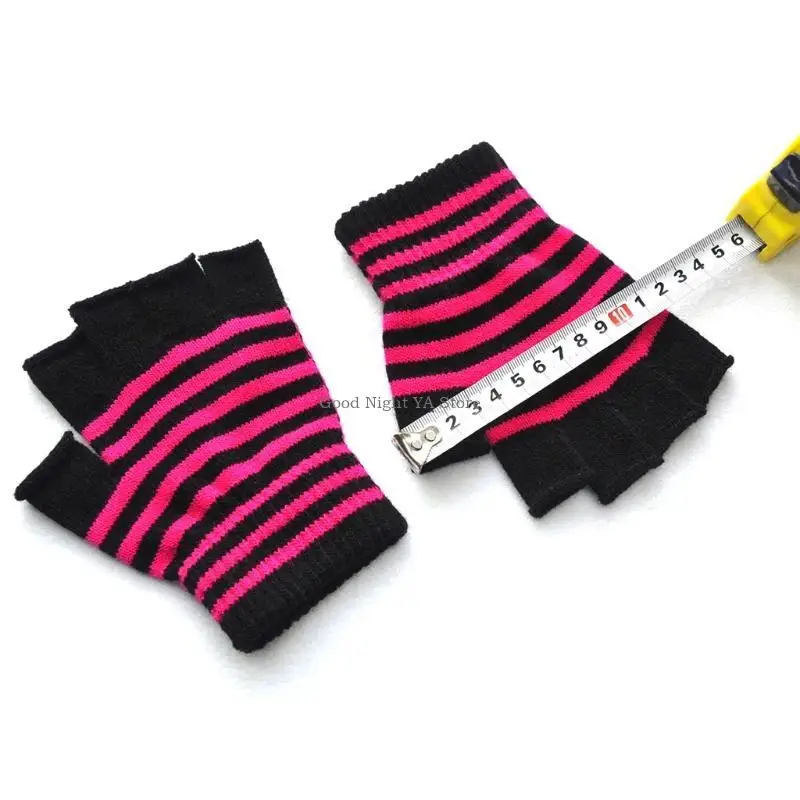 Sarung Tangan Rajutan Musim Dingin Setengah Finger Mitten Sarung Riding Color Color Coloring