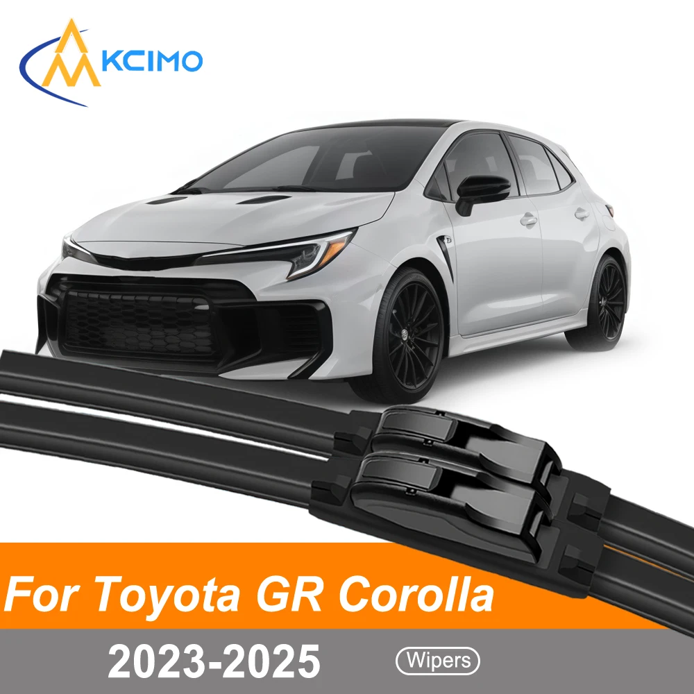 Conjunto de lâminas de limpador de para-brisa dianteiro, para toyota gr corolla gzea14 2023-2025, silencioso, transparente, para todas as estações, fácil instalação de clipe