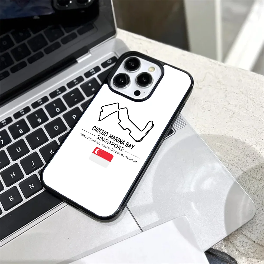 F1 Race Tracks Circuits Phone Case Strong Magnetic For IPhone 15 14 13 Pro Max 11 12 Mini Alex Mirror For Magsafe