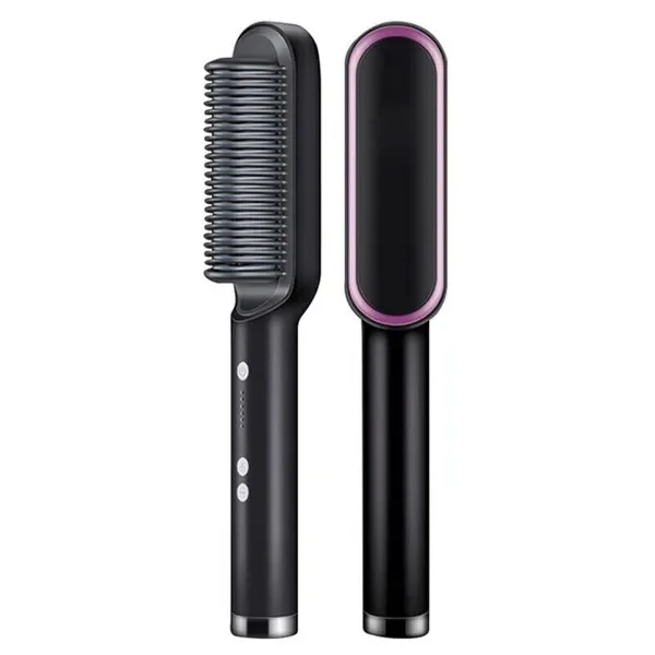 

Hair Straightener Brush Straightening Curler Hot Comb Electric Adjustable Heat