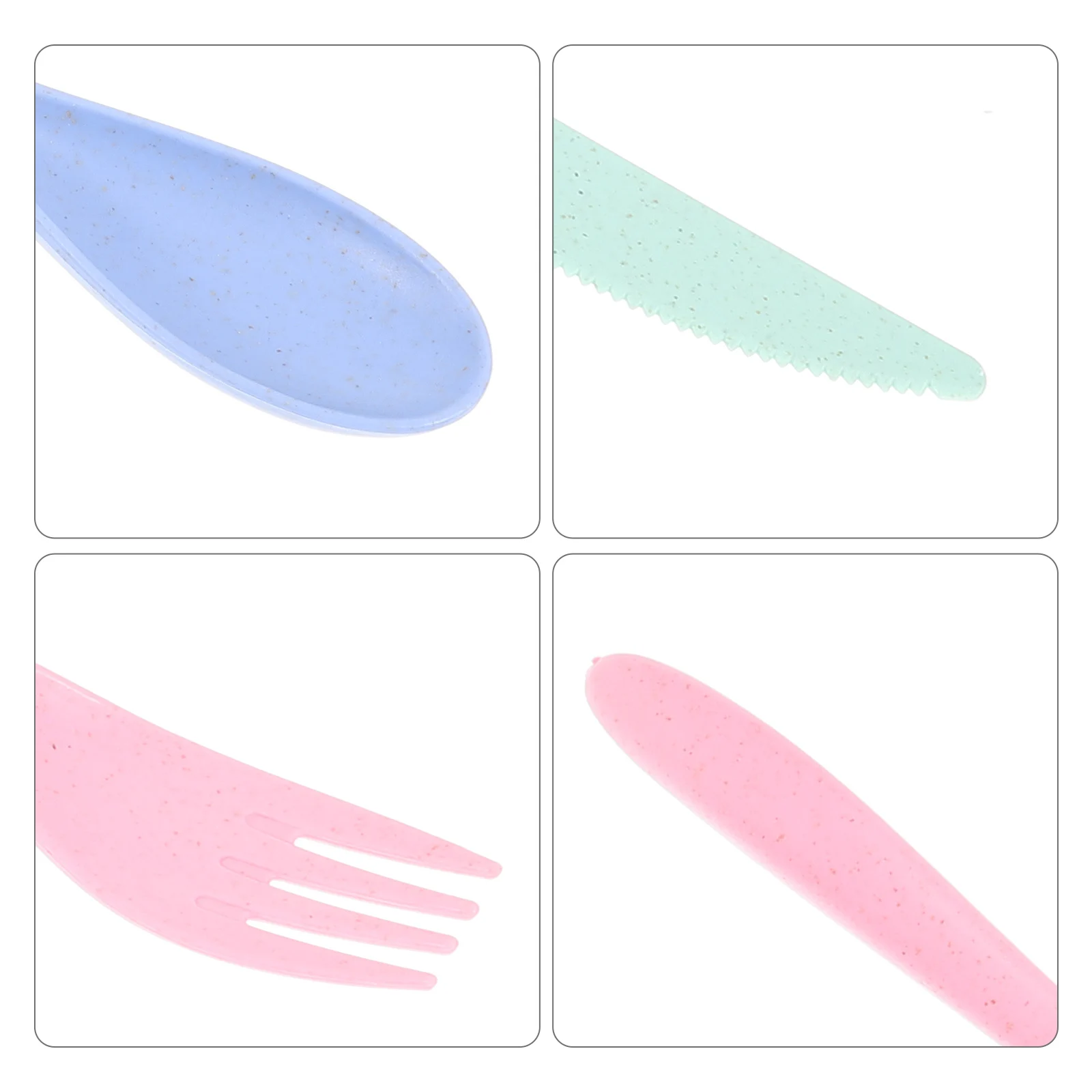 

3 set Reusable Wheat Straw Cutlery Set Travel Spoon Fork Cutter With Case Durable Corrosion Resistant Eco-Friendly Tableware For