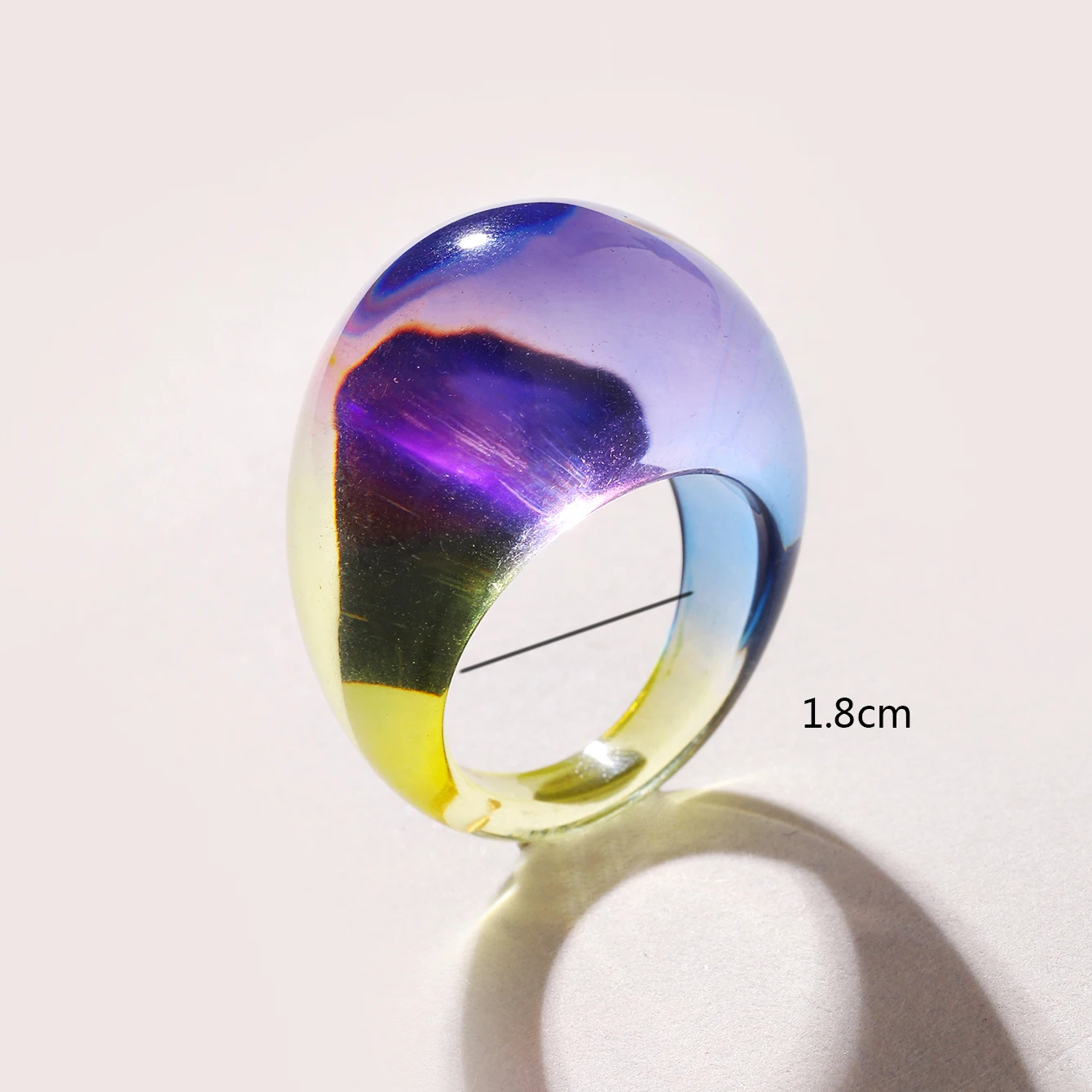 New Vintage Ring For Women Transparent Colorful Acrylic Resin Ring Korea Fashion Geometric Aesthetic Jewelry  Trend Punk