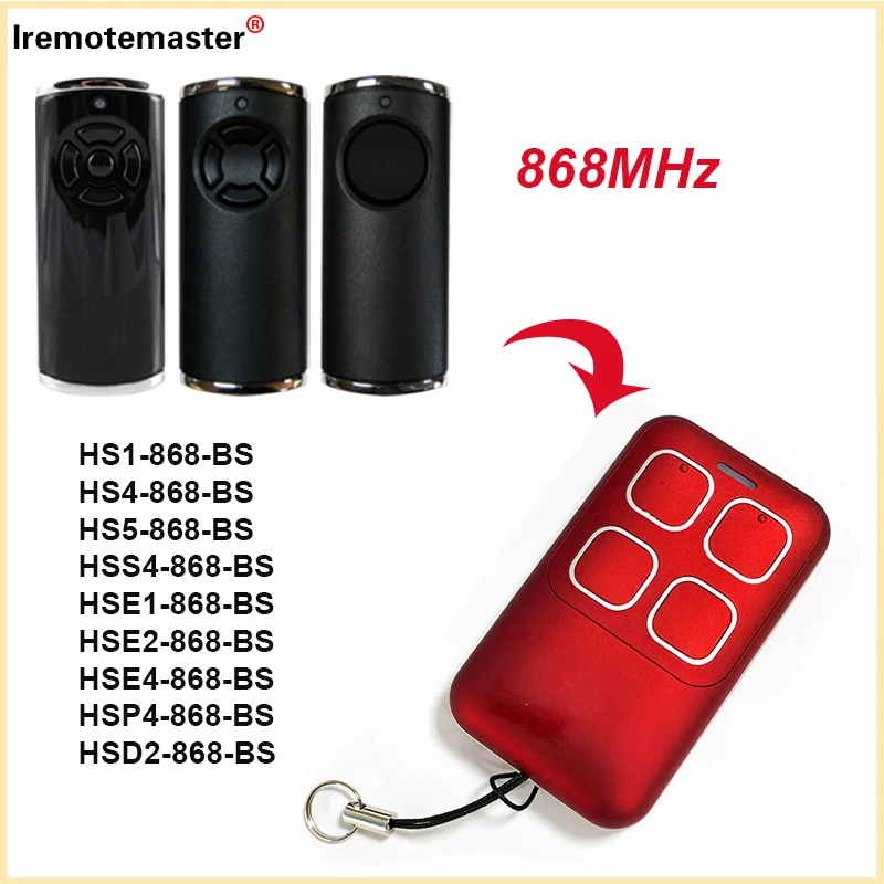 Imagem -03 - Hormann bs Bisecur Controle Remoto de Garagem Compatível com Hse1 Hse2 Hs1 Hs4 Hs5 Transmissor Portátil Hse4868-bs Preto 868mhz