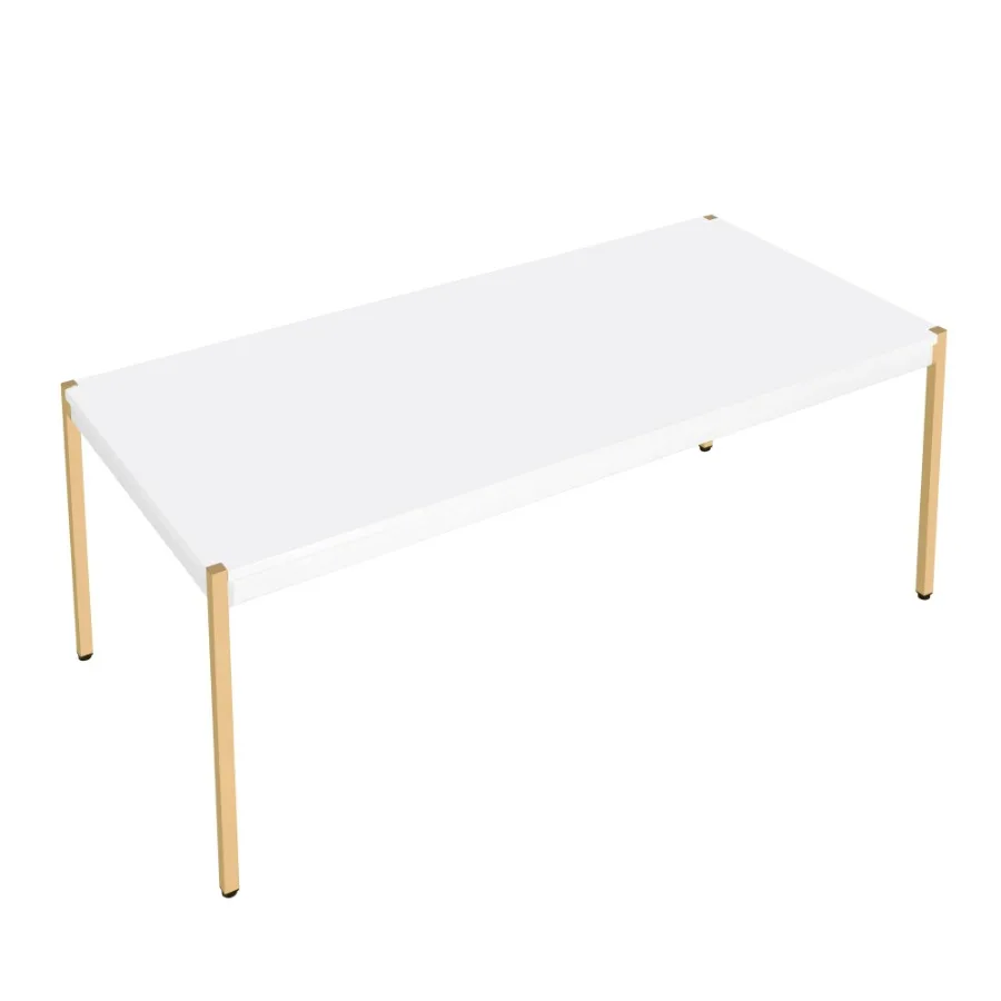 White and Gold Rectangle Coffee Table