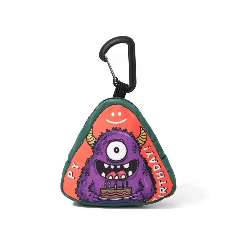 Neue Cartoon Monster Geldbörse, Mini-Geldbörse, wasserdichter Outdoor-Stoff, dreieckiges Autoschlüsseletui, Schlüsselanhänger, Anhänger-Geldbörse