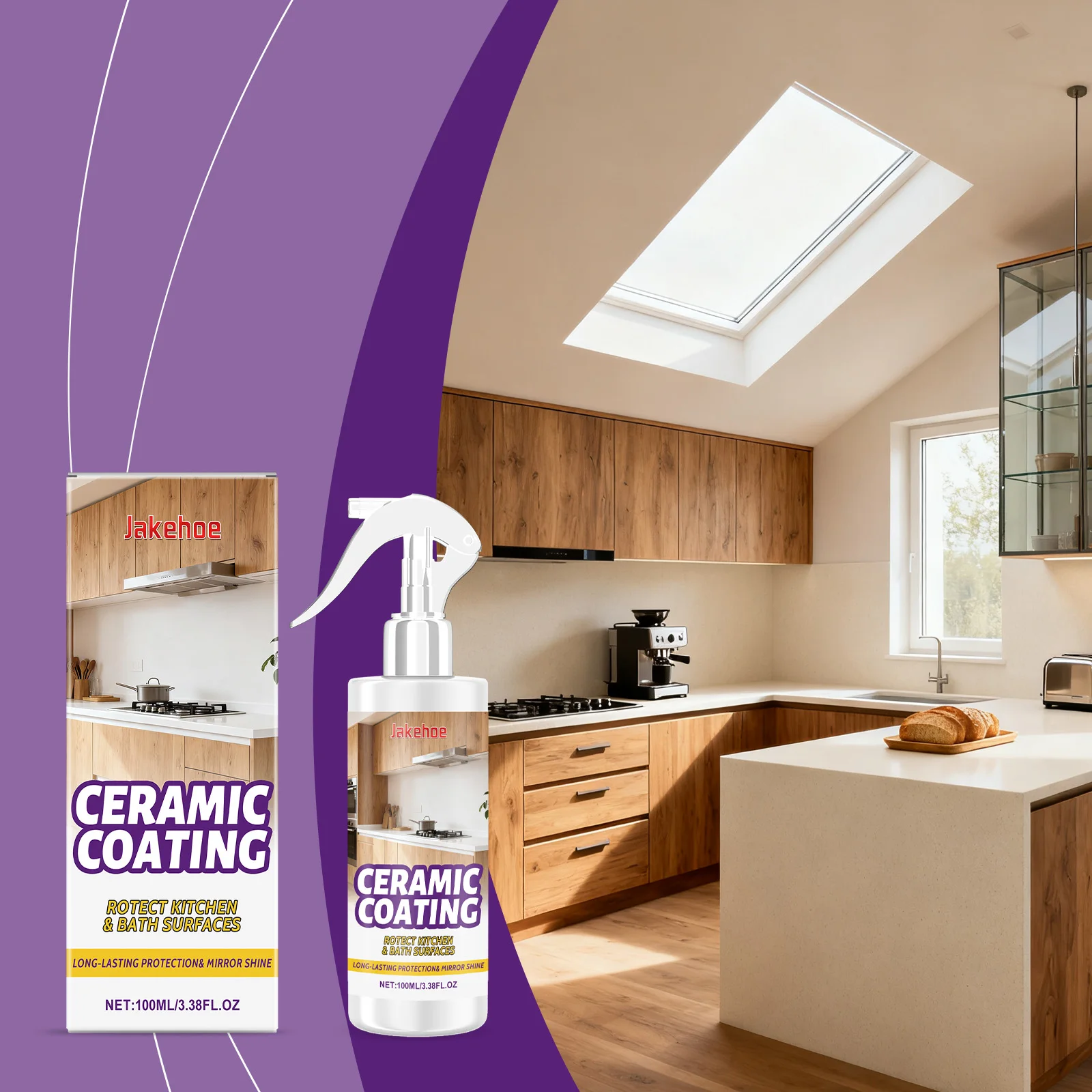 

Stainless Steel Ceramic Coating Spray Gentle Cleaning for Home Kitchen Bathroom Surface Protection Decontamination