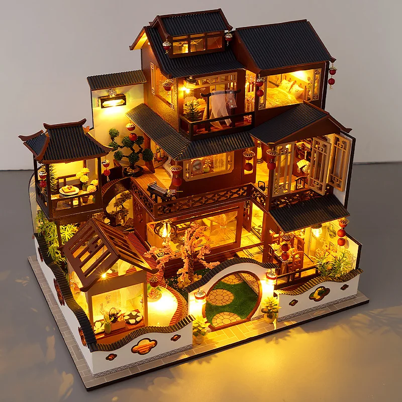 

Tianyu New Diy Cabin Tb26 Xianjian Qiyuan Chinese Style Ancient Handmade Small House Model Birthday Gift