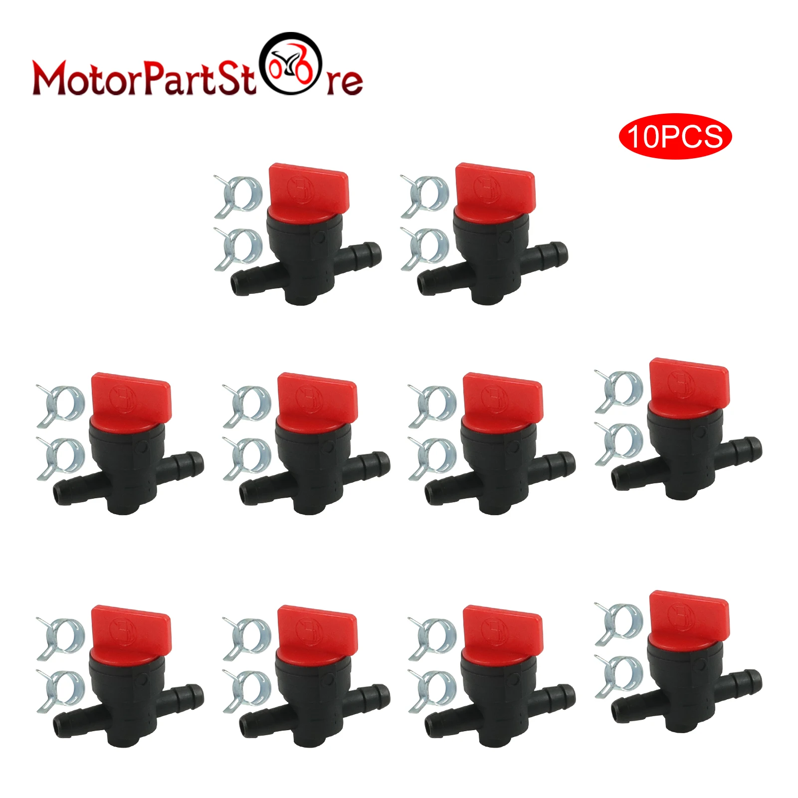 10PCS 1/4" Inline Fuel Shut Off Valve for Briggs & Stratton 494768 698183 5091K 697947 120-212 Fuel Gas Cut off Valve Petcock
